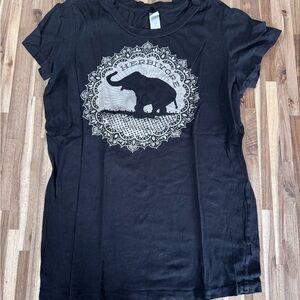 Alternative Black Elephant Mandala Tee “Herbivore”